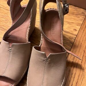 Gentle Souls Beige Espadrille Wedges